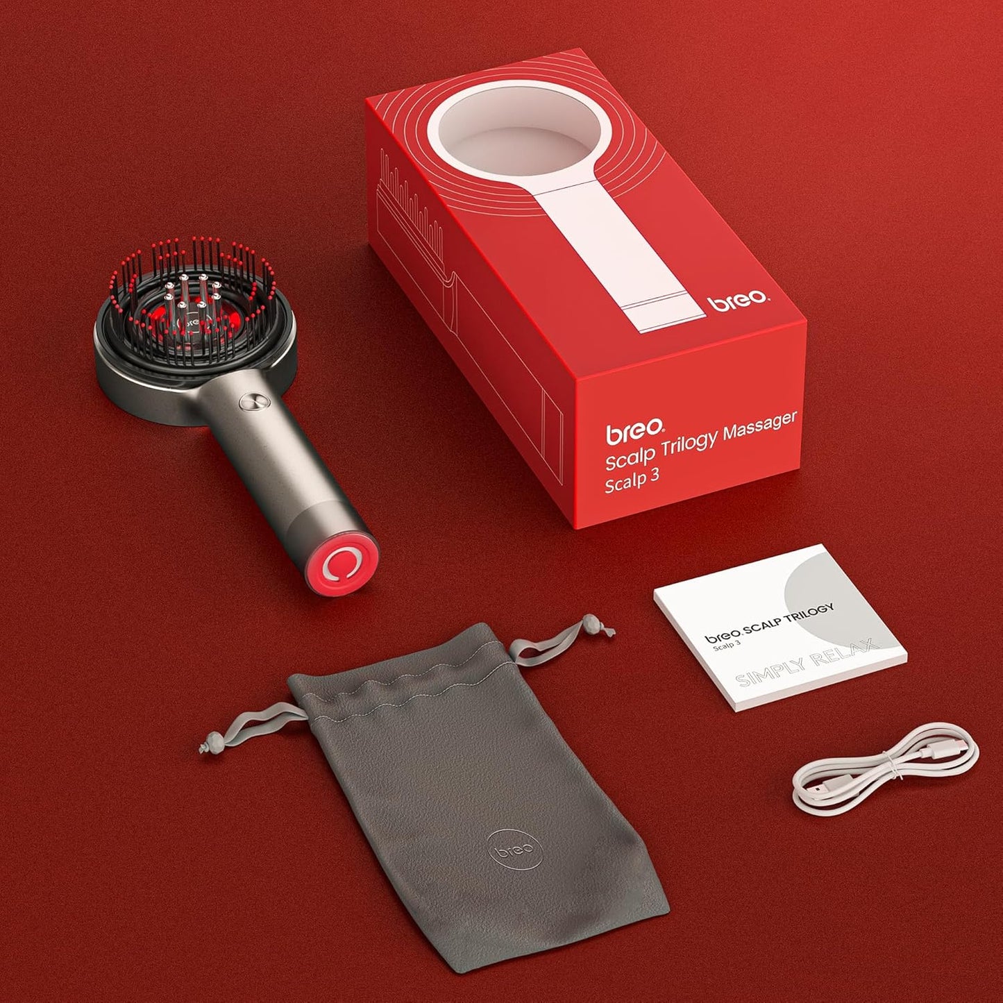 Blassier™ Breo Scalp3 - Cepillo profesional para masaje de cabello con calor