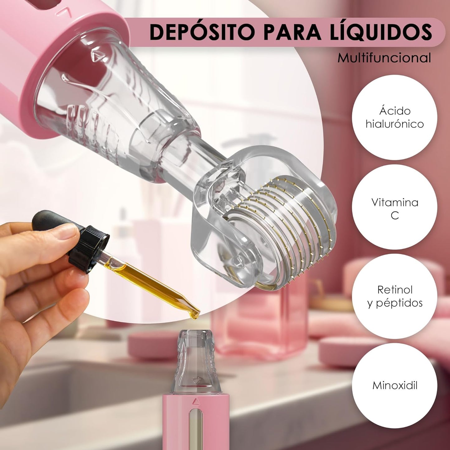 Derma Roller with Reservoir and Hyaluronic Acid